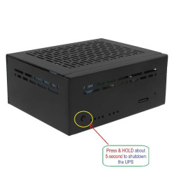 SUPTRONICS X1201 UPS Shield 5.1V 5A 2-Cell 18650 Batt Holder with Metal Case for Raspberry Pi 5